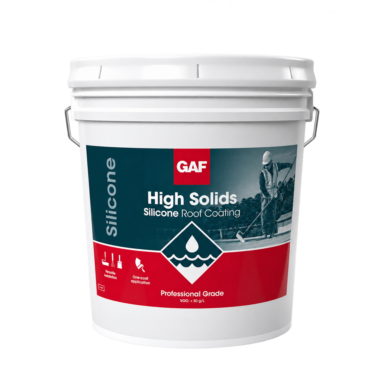 Paila GAF High Solids Silicone, imagen oficial GAF USA